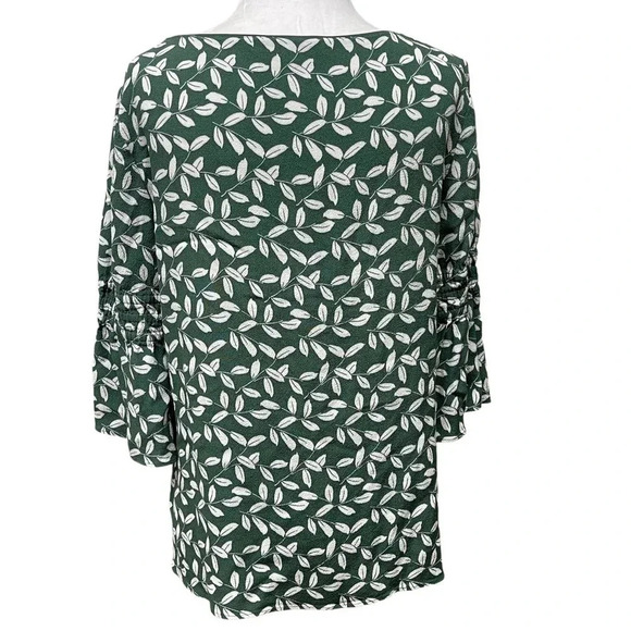 Lafayette 148 Lorelei Mini-Inspired Laurel Blouse. Size S, green and white - Picture 3 of 6